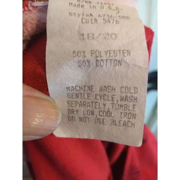 Forelli Sweater Red Paris Logo Print Sz 20 Bust 48 Length 30 - Picture 9 of 9